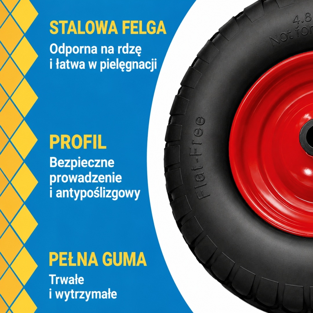 Černé kolo pro kolečko Plné Bezdušové zesílené PU 400-8 Bituxx M17203